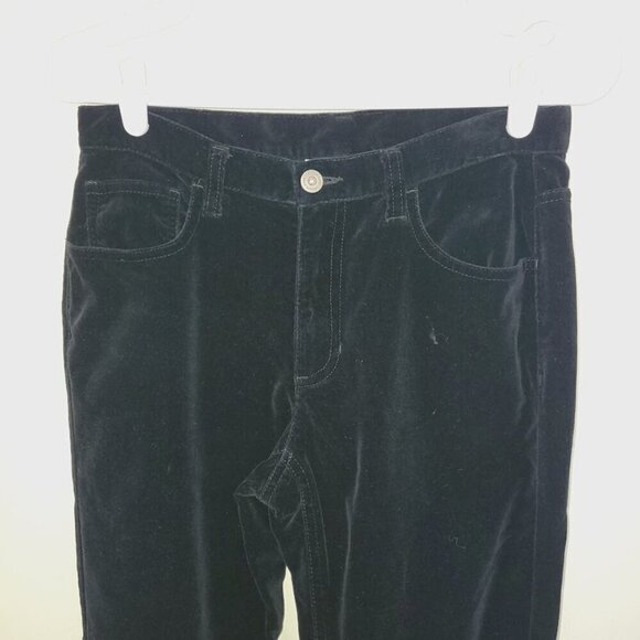 Liz Claiborne Liz Wear Black Velour Velvet Pants 5 Pockets Straight Leg Size 6P - Picture 4 of 10